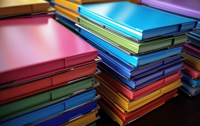 Picture of multi-coloured folders